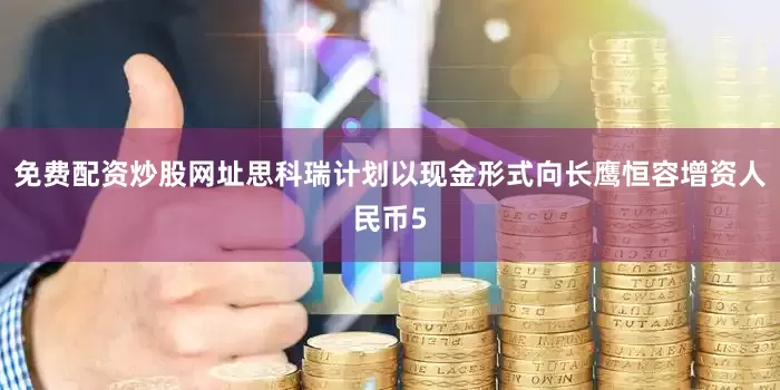 免费配资炒股网址思科瑞计划以现金形式向长鹰恒容增资人民币5